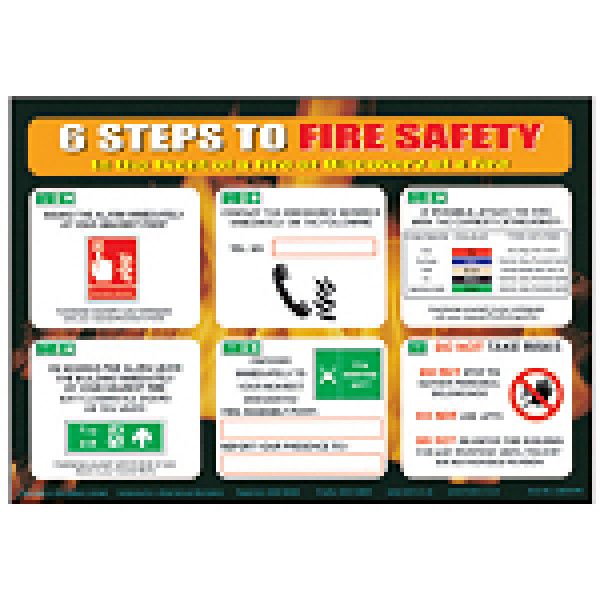 Wallchart 6 Steps to fire safety