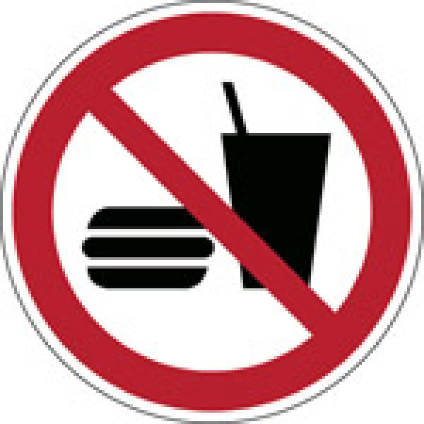 ISO Safety Sign - No eating or drinking