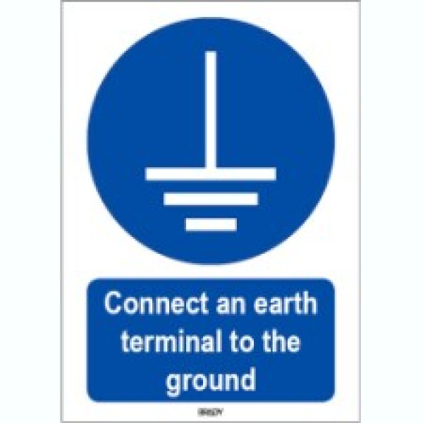 ISO 7010 Sign Connect an earth terminal to the ground