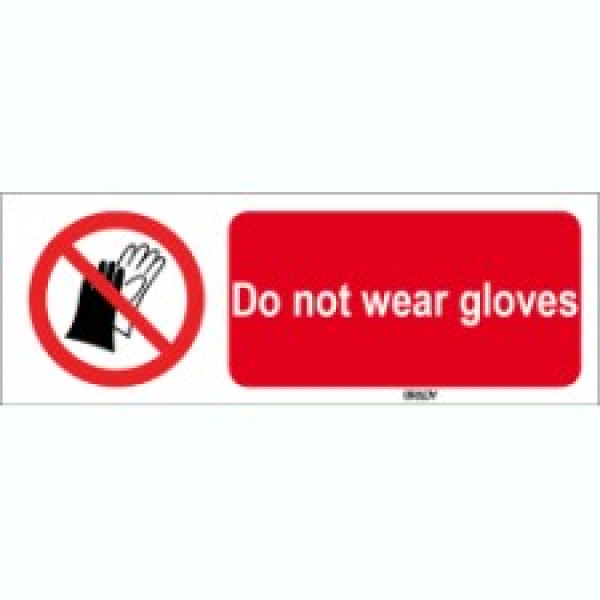 ISO 7010 Sign Do not wear gloves