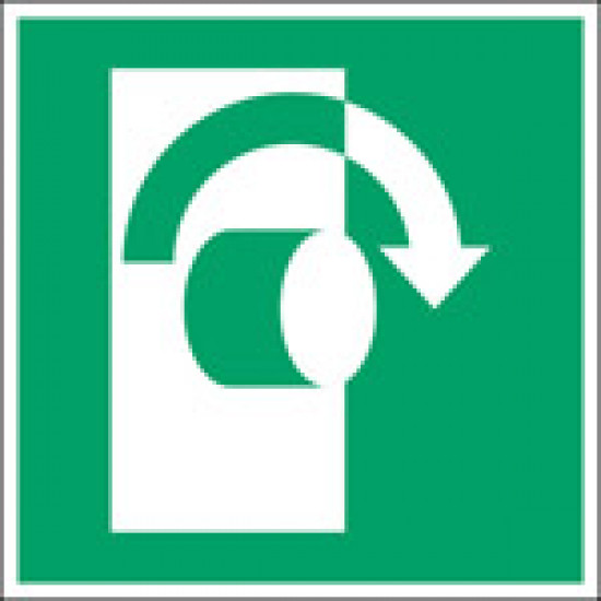 ISO Safety Sign - Turn clockwise to open